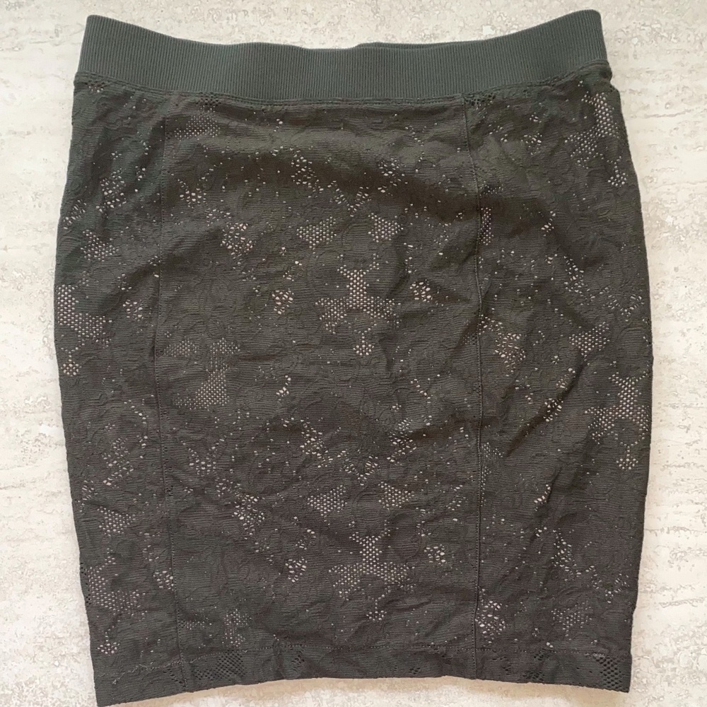 Armani Exchange Olive Green Lace Mini Skirt